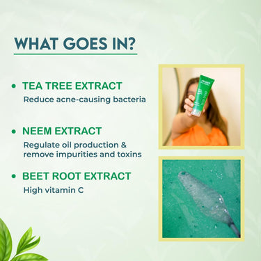 Jovees Herbal Tea Tree Oil Control Face Wash for Oily & Sensitive Skin | Paraben & Alcohol-Free, Controls Oil, Prevents Breakouts, Remove Dead Skin | Gentle Cleanser For All Skin Types - 120ml